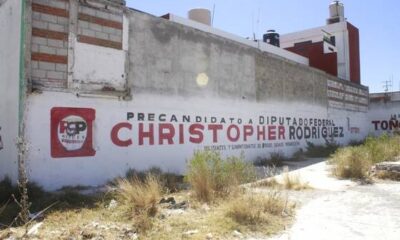 Pintas electorales en bardas en Puebla