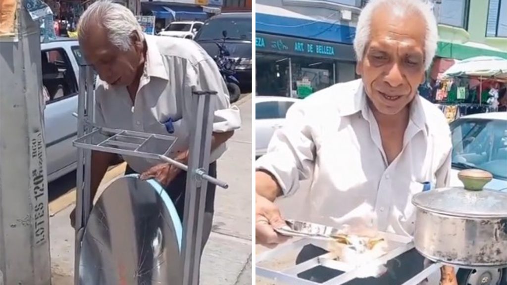Don Maximino, de 71 años, inventa de estufa solar