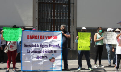 Dueños y empleados de Baños Públicos de Puebla, exigen reapertura