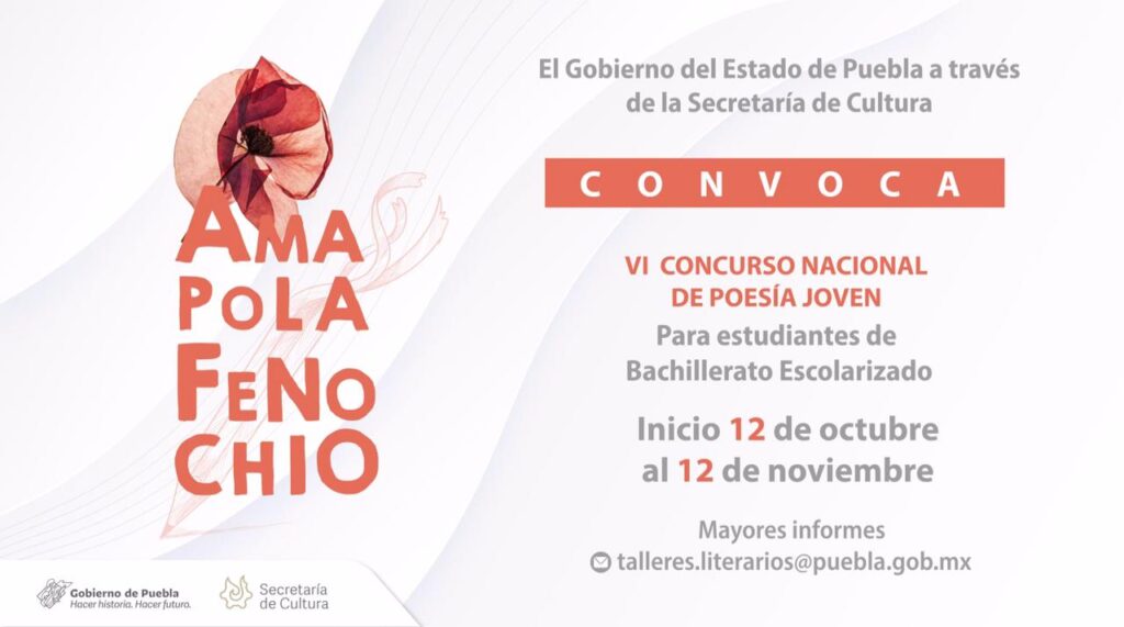 Participa en el Concurso Nacional de Poesía Joven »Amapola Fenochio»