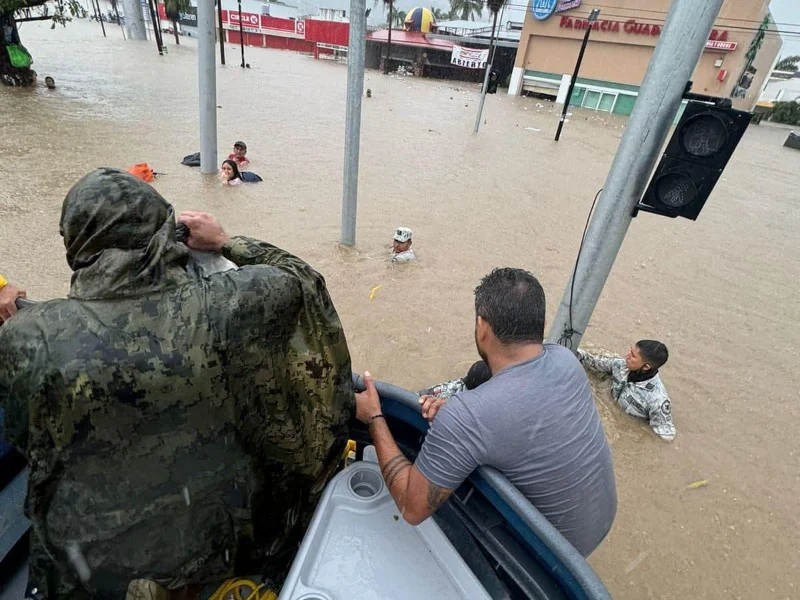 acapulco, inundaciones, huracan john, servicio meteorologico, clima, noticias mexico