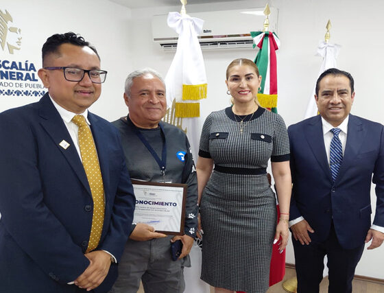 CAETO recibe reconocimiento de la Fiscalía General de Puebla