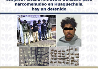 Aseguran inmueble y detienen a una persona por narcomenudeo en Huaquechula