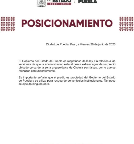 Gobierno de Puebla desmiente extracción de agua en Cholula
