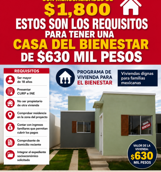 Con mensualidades de mil 800 pesos: Estos son los requisitos para tener una casa del Bienestar de 630 mil pesos