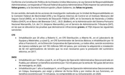 Sancionan a 39 servidores públicos por irregularidades