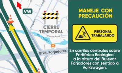 Cierre parcial en Periférico Ecológico por trabajos de rehabilitación