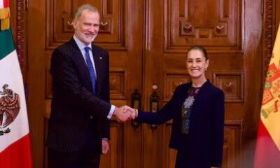 Claudia Sheinbaum recibe al Rey Felipe VI de España en Palacio Nacional