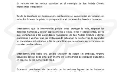 Pide Segob a alcaldesa Lupita Cuautle verificar que protocolos de actuación de policías de  su gobierno estén actualizados
