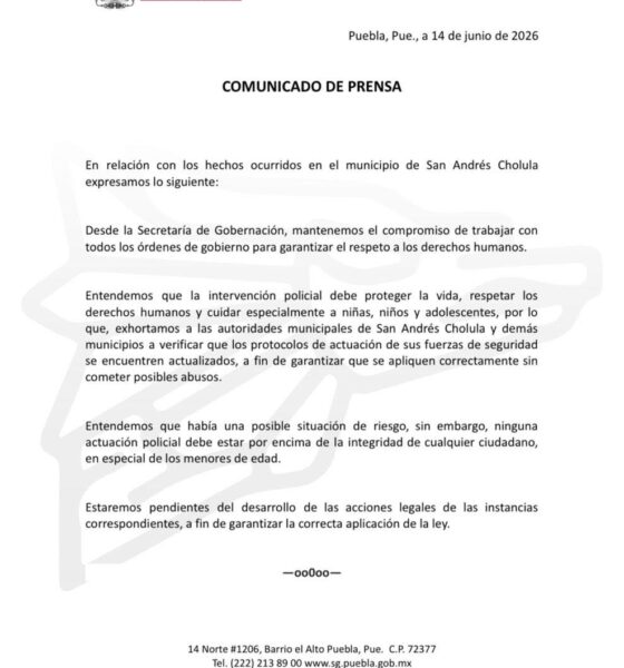 Pide Segob a alcaldesa Lupita Cuautle verificar que protocolos de actuación de policías de  su gobierno estén actualizados