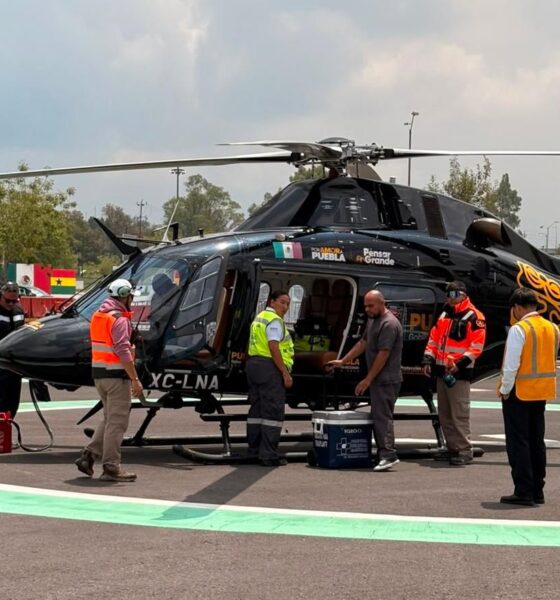 Trasladan de urgencia en helicóptero un “hígado” de Puebla a la Ciudad de México