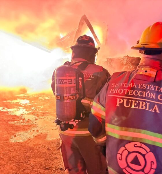 Contienen  incendio en Puebla y evacuan a población