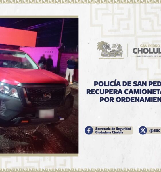 Policía de San Pedro Cholula recupera camioneta con reporte judicial