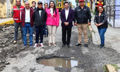 Tonantzin Fernández inicia rehabilitación con concreto hidráulico de la calle 10 Oriente en San Pedro Cholula