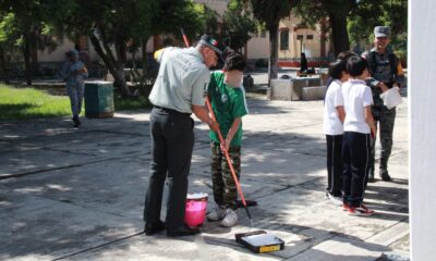 La Guardia Nacional realiza labor social y pláticas de prevención del delito en escuela primaria de Puebla