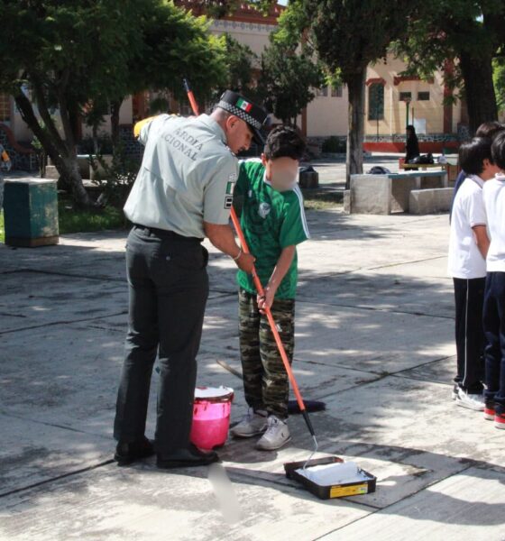 La Guardia Nacional realiza labor social y pláticas de prevención del delito en escuela primaria de Puebla