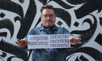 Caligrafía gótica mexicana compartida por investigador BUAP en ATypI Stanford 2026