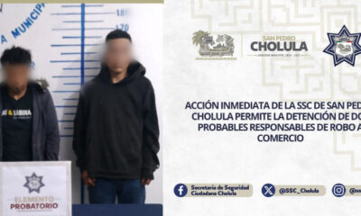 Los detienen acusados de robo a comercio de Santiago Momoxpan