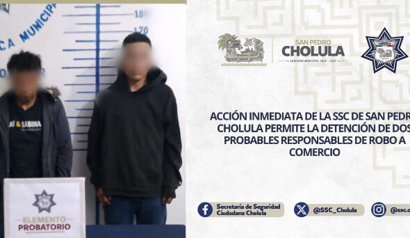 Los detienen acusados de robo a comercio de Santiago Momoxpan