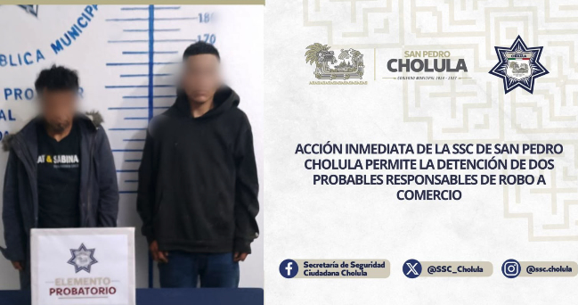 Los detienen acusados de robo a comercio de Santiago Momoxpan