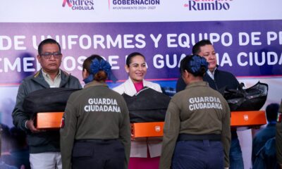 Estrenan uniforme policías ciudadanos de San Andrés Cholula