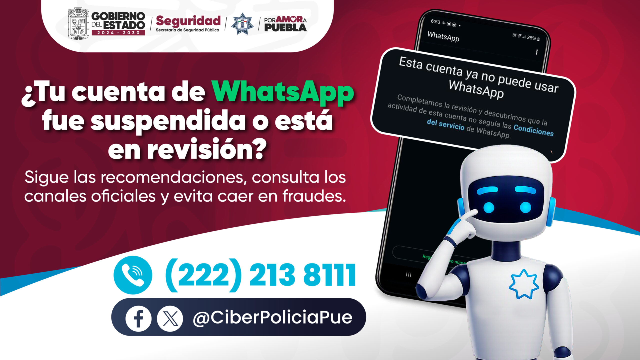 Policía Cibernética alerta sobre suspensión y revisión de cuentas de Whatsapp