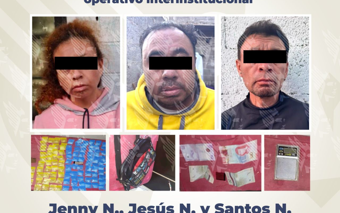 En San Salvador El Verde, detiene Fiscalía a tres personas y asegura narcóticos durante operativo interinstitucional