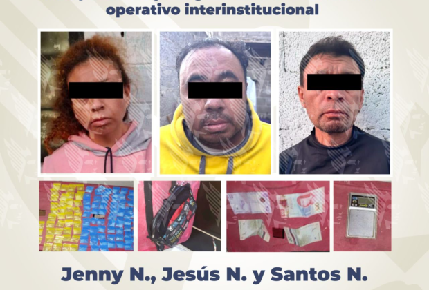 En San Salvador El Verde, detiene Fiscalía a tres personas y asegura narcóticos durante operativo interinstitucional