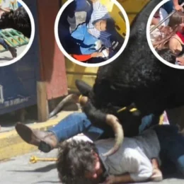 Rostro marcado por la tradición: Turista estadounidense sufre aparatosa cornada en un encierro
