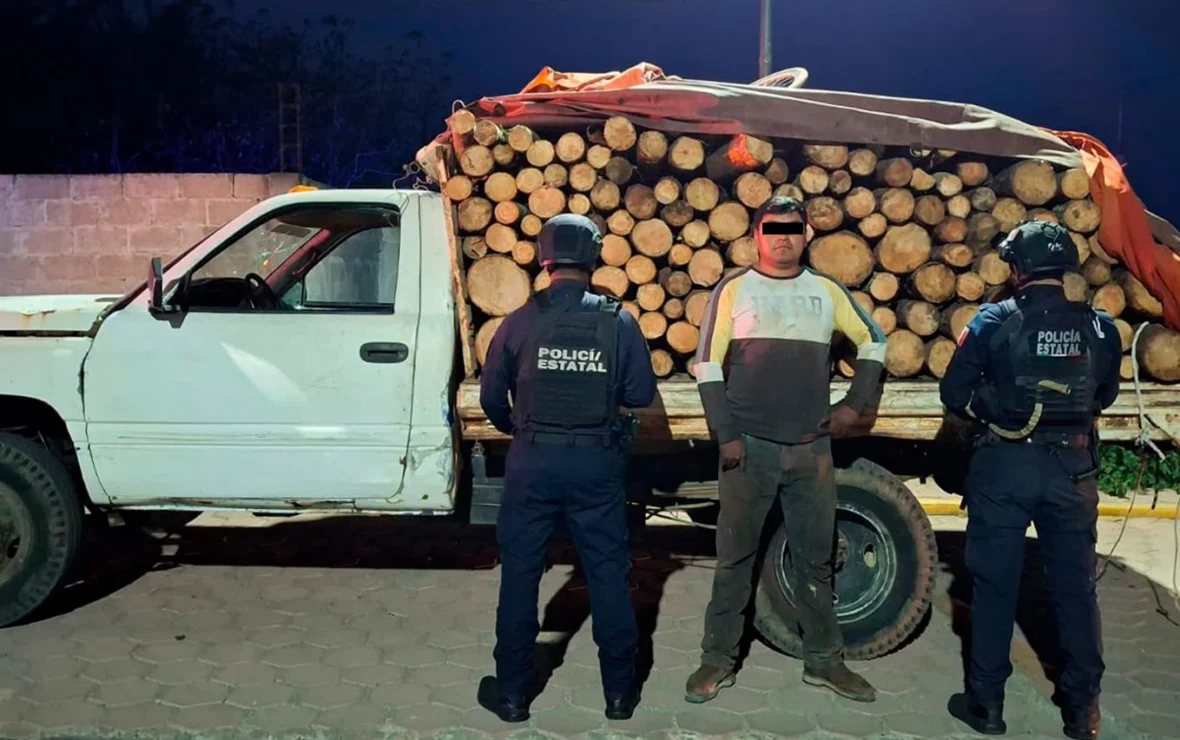 Detiene SSP a cuatro hombres por delitos contra los recursos naturales de Puebla