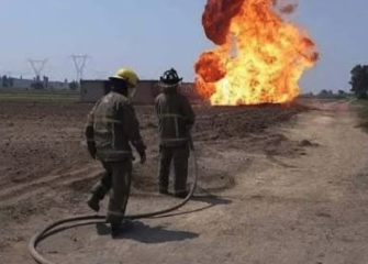 Gobierno y PEMEX realizan quema controlada para capacitar a bomberos en San Martín Texmelucan