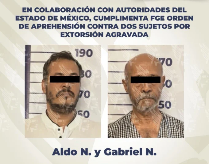 Detienen a Aldo N. y Gabriel N. por extorsión agravada