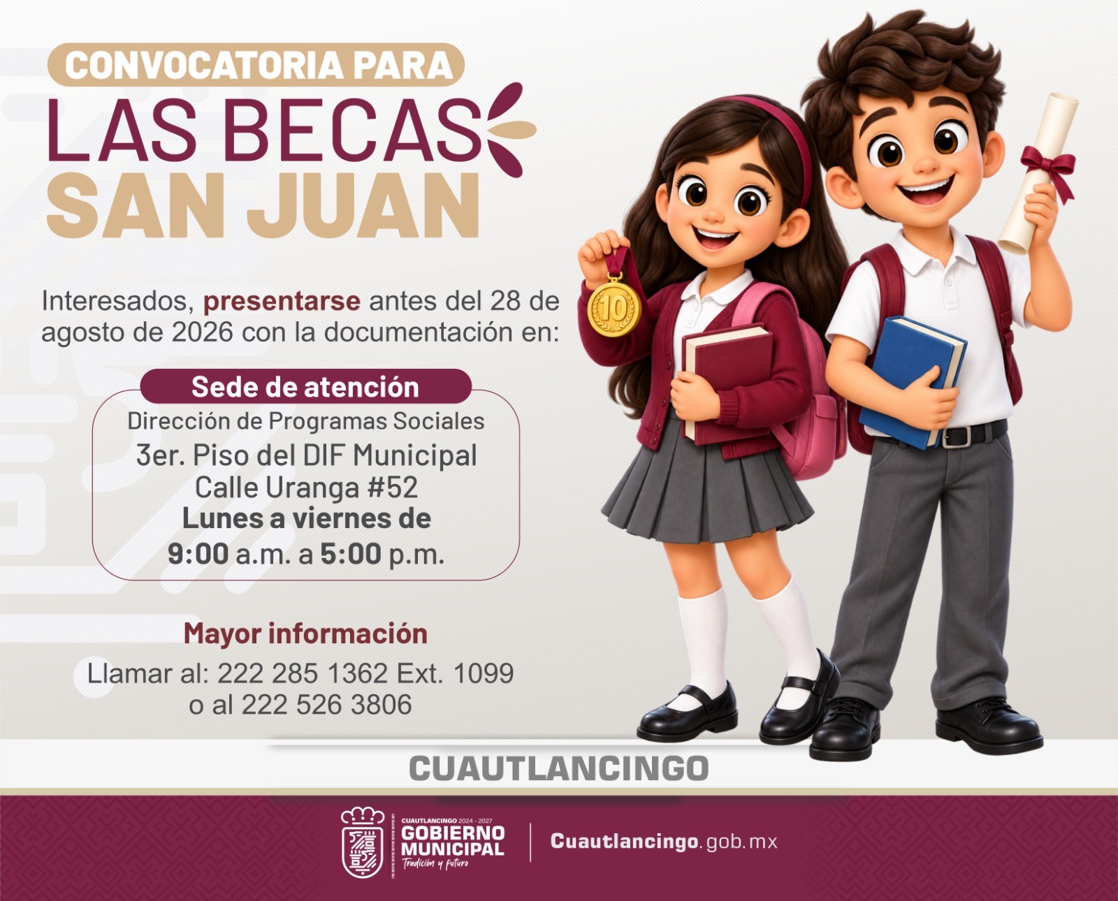 ¿Ya te inscribiste a las becas San Juan, en Cuautlancingo? 